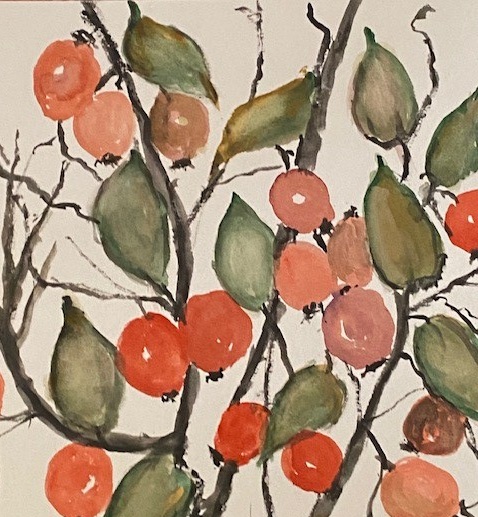 Malerei Renate Schmitz - Hagebutten Malerei Renate Schmitz - Hagebutten